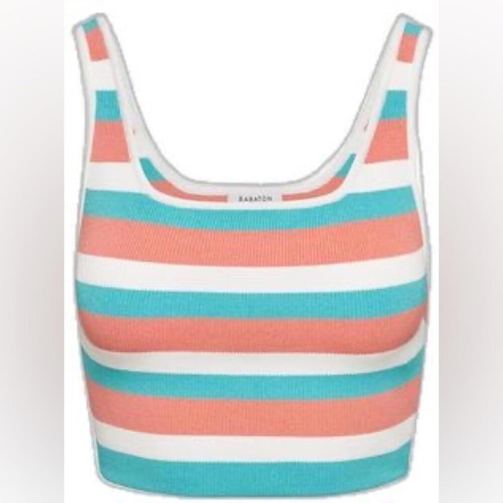 Aritzia Babaton Sculpt Squareneck Crop Tank - XXL - Stripe